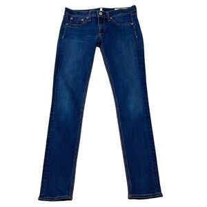 Rag & Bone Jeans Skinny Faded Denim Dark Blue Bedford Size 27